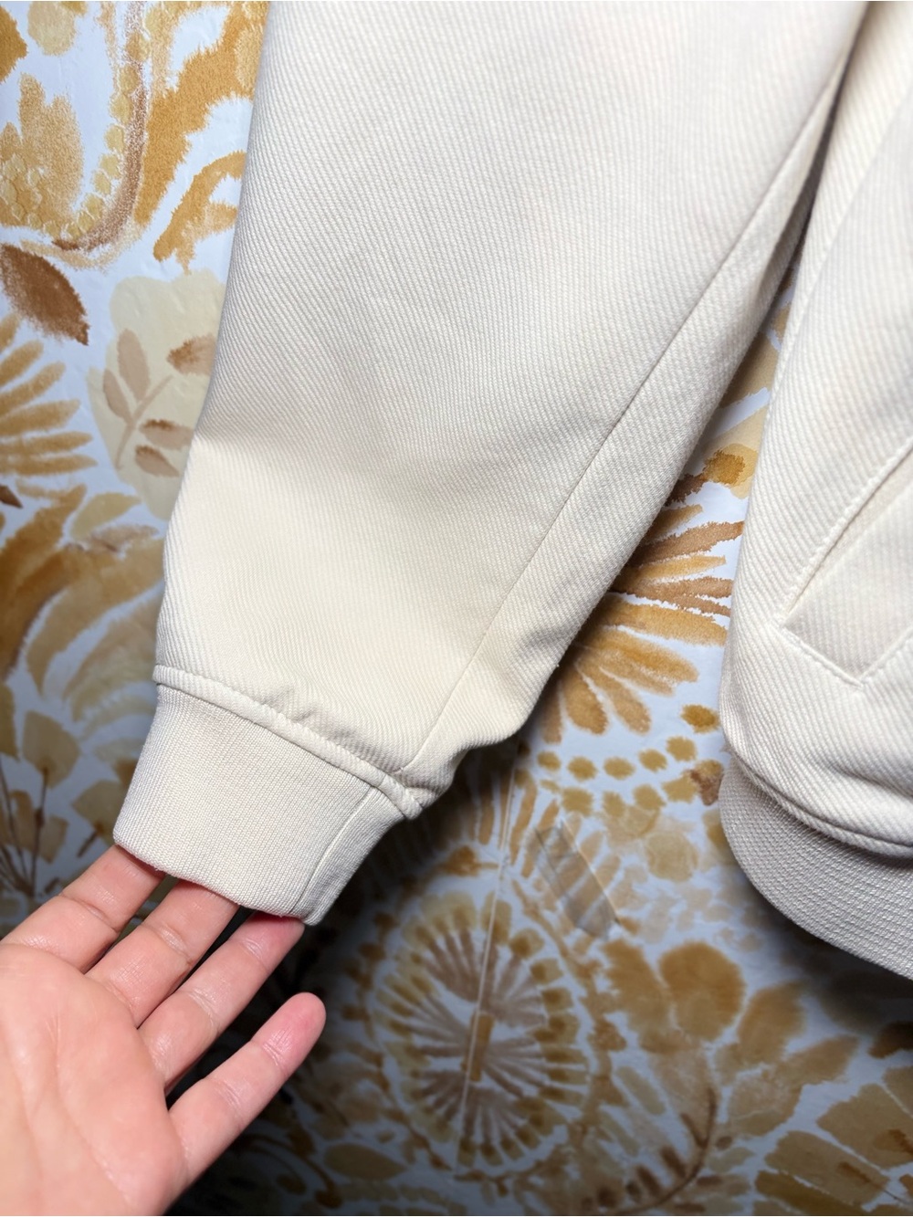 Zara Cream Textured Bomber Jacket | Zip Front | Minimalist Quiet Luxury | Size S - Picture 7 of 11